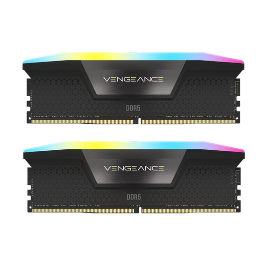 MEMORIA DIMM DDR5 CORSAIR (CMH64GX5M2B6400C32) 64GB 6400MHZ (2X32GB) VENGEANCE RGB,NEGRO CL32-84