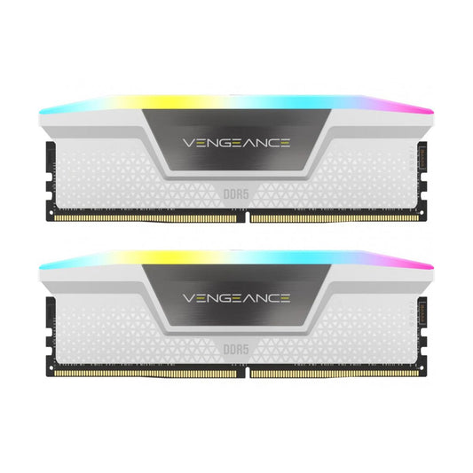 MEMORIA DIMM DDR5 CORSAIR (CMH64GX5M2B6400C32W) 64GB 6400MHZ (2X32GB) VENGEANCE RGB,BLANCO CL32-84