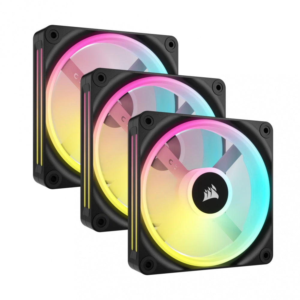 VENTILADOR GABINETE CORSAIR (CO-9051002-WW) ICUE LINK QX120 RGB,3 FAN,120MM,DOMO MAGNETICO,NEGRO