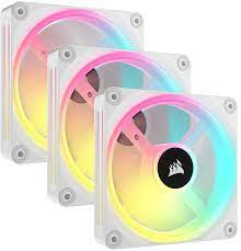VENTILADOR GABINETE CORSAIR (CO-9051006-WW) ICUE LINK QX120 RGB,3 FAN,120MM,DOMO MAGNETICO,BLANCO