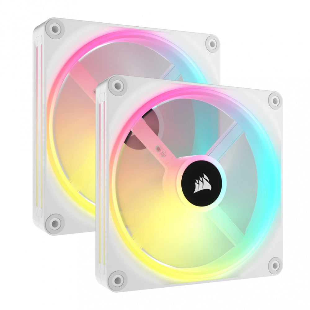 VENTILADOR GABINETE CORSAIR (CO-9051008-WW) ICUE LINK QX140 RGB,2 FAN,140MM,DOMO MAGNETICO,BLANCO