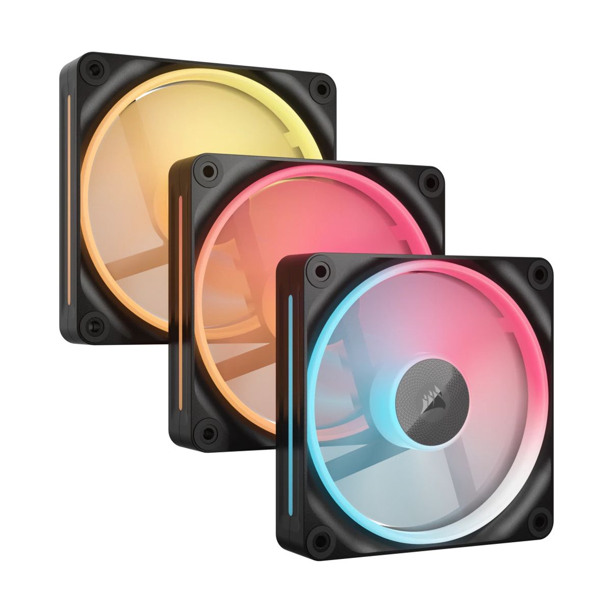 VENTILADOR GABINETE CORSAIR (CO-9051050-WW) ICUE LINK LX120 RGB, 3 FAN, 120MM, MAGNETICO, NEGRO