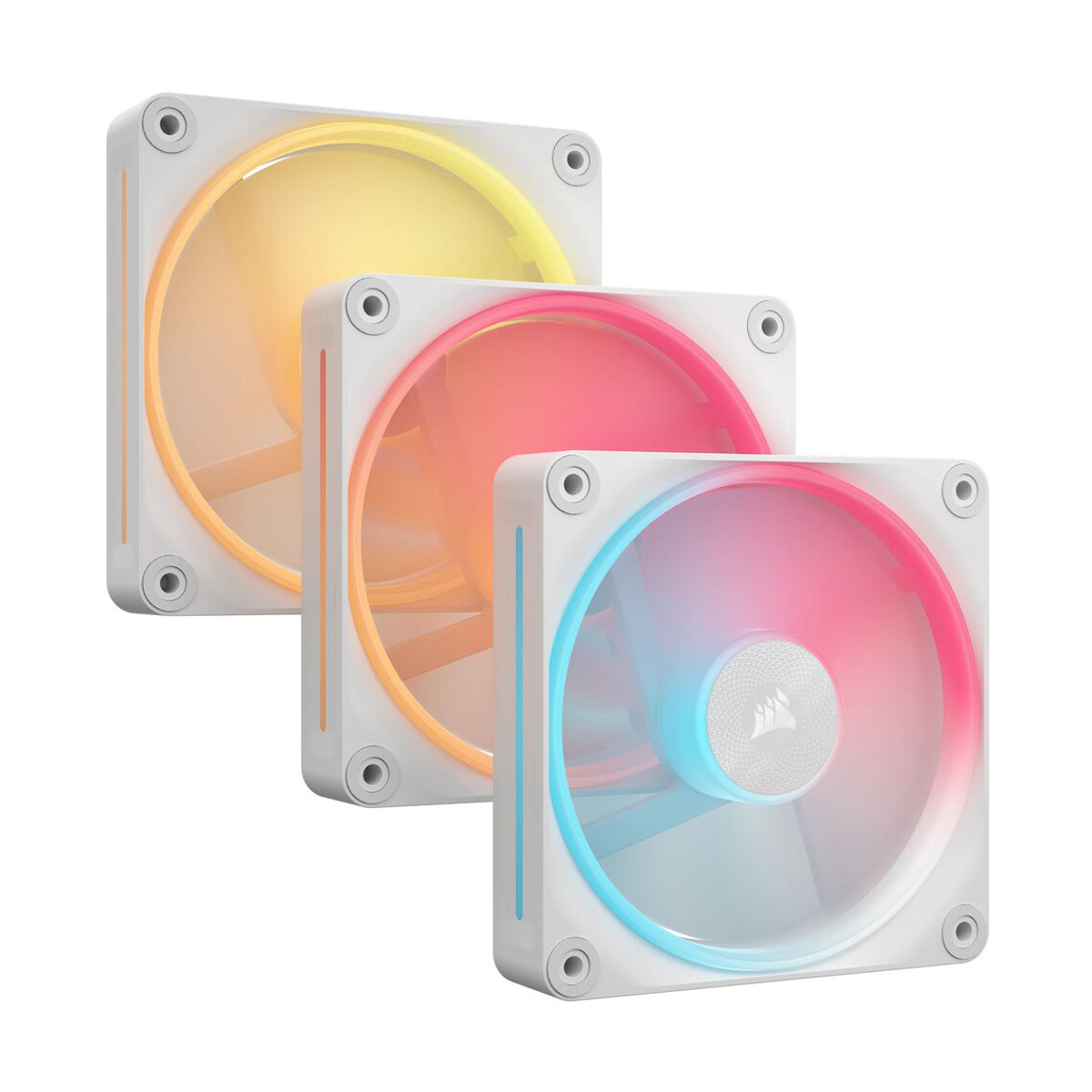 VENTILADOR GABINETE CORSAIR (CO-9051054-WW) ICUE LINK LX120 RGB, 3 FAN, 120MM, MAGNETICO, BLANCO