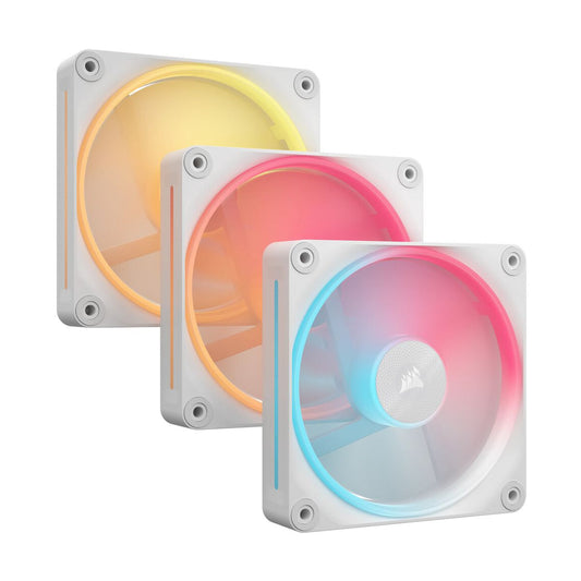 VENTILADOR GABINETE CORSAIR (CO-9051054-WW) ICUE LINK LX120 RGB, 3 FAN, 120MM, MAGNETICO, BLANCO