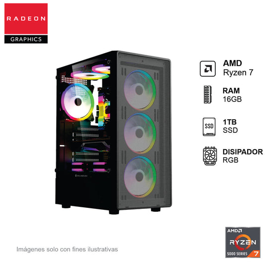 PC Gamer AMD Ryzen 7 5700G 16GB de RAM 1TB SSD 500W WIFI