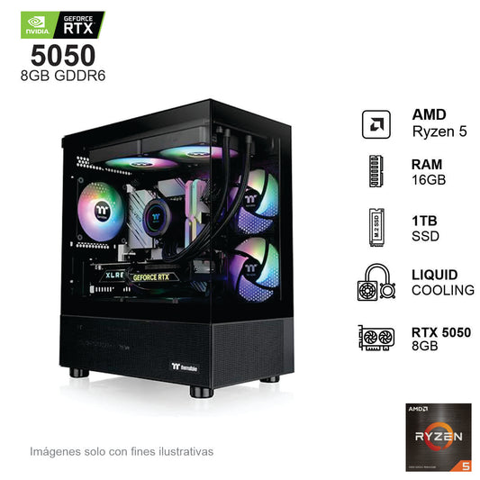 PC Gamer RTX 5050 AMD Ryzen 5 5500 16GB de RAM 1TB SSD NVME 650W WIFI