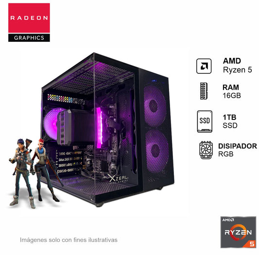 PC Gamer AMD Ryzen 5 5600GT Memoria RAM de 16GB 1TB SSD 500W WIFI