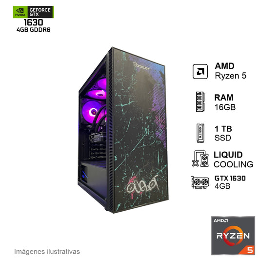 PC Gamer GTX 1630 AMD Ryzen 5 4600G 16GB de RAM 1TB SSD 600W WIFI