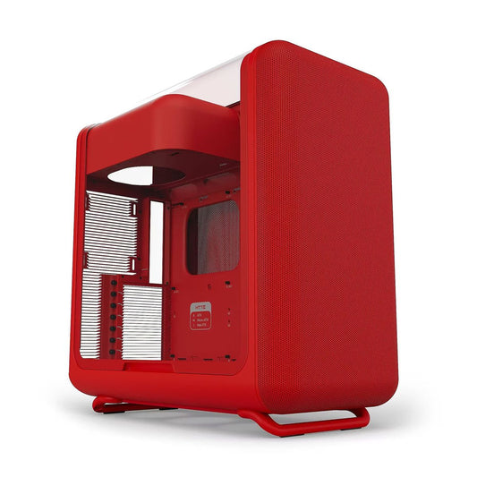 GABINETE HYTE (CS-HYTE-X50G-RR) X50,ATX,VIDRIO BISELADO CURVO PANEL LATERAL,ROJO,S/FUENTE