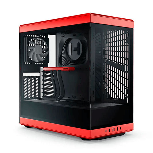 GABINETE HYTE (CS-HYTE-Y40-BR) Y40,CHERRY,ATX,VIDRIO PANORAMICO,2FAN,CABLE RISER INCL,ROJO,S/FUENTE