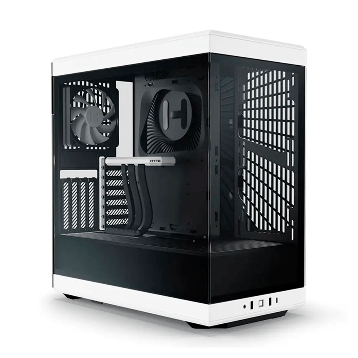 GABINETE HYTE (CS-HYTE-Y40-BW) Y40,PANDA,ATX,VIDRIO PANORAMICO,2FAN,CABLE RISER INCL,NEG/BL,S/FUENTE