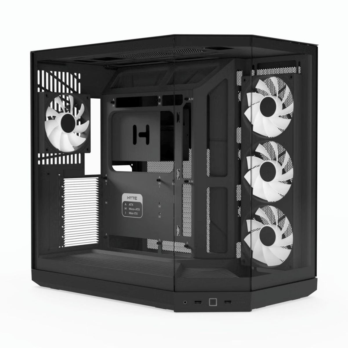 GABINETE HYTE (CS-HYTE-Y50RGB-BB) Y50 PITCH BLACK,4*FAN ARGB,ATX,DOBLE CAM CON CRISTAL,S/FUENTE