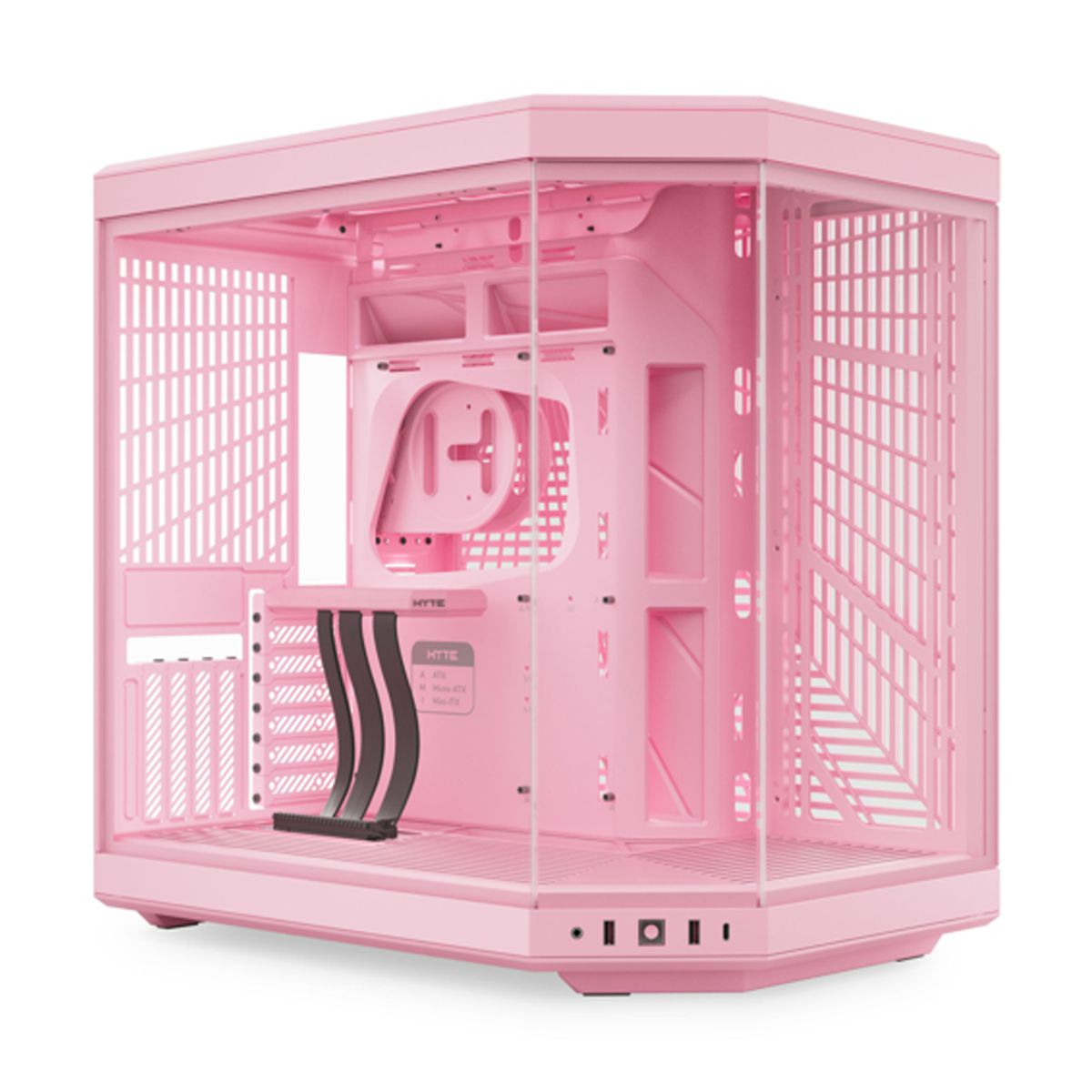 GABINETE HYTE (CS-HYTE-Y70-SM) Y70 EDICION MILKY STRAWBERRY MILK,ATX,CABLE RYSER INCL,ROSA,S/FUENTE