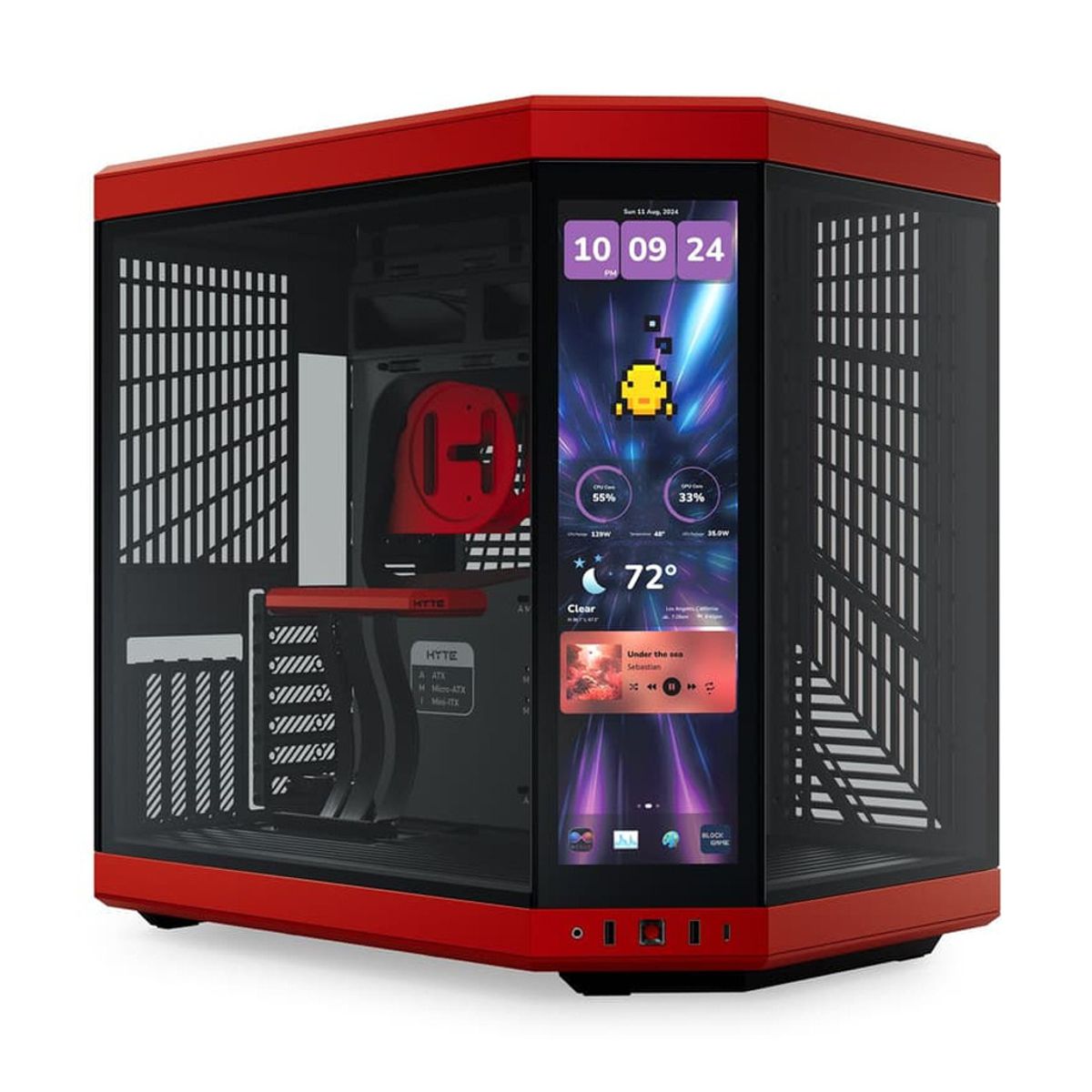 GABINETE HYTE (CS-HYTE-Y70TTI-RB) Y70 LCD TOUCH INFINITE DE 14.9" TOUCH SCREEN,NEGRO/ROJO,S/FUENTE