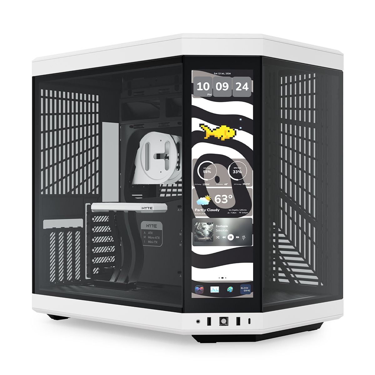 GABINETE HYTE (CS-HYTE-Y70TTI-WB) PANDA, Y70 LCD TOUCH INFINITE DE 14.9" TOUCH SCREEN,NEGRO/BLANCO