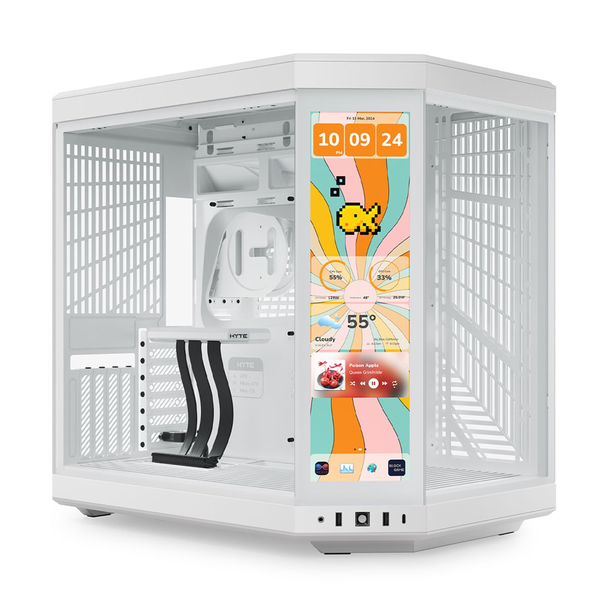 GABINETE HYTE (CS-HYTE-Y70TTI-WW) SNOW WHITE, Y70 LCD TOUCH INFINITE DE 14.9" TOUCH SCREEN BLANCO