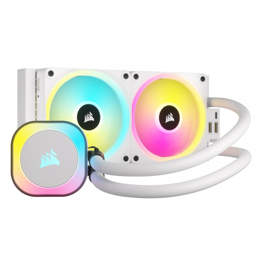 VENTILADOR P/CPU CORSAIR (CW-9061005-WW) ICUE LINK H100I RGB AIO,240MM,2 FAN,BLANCO