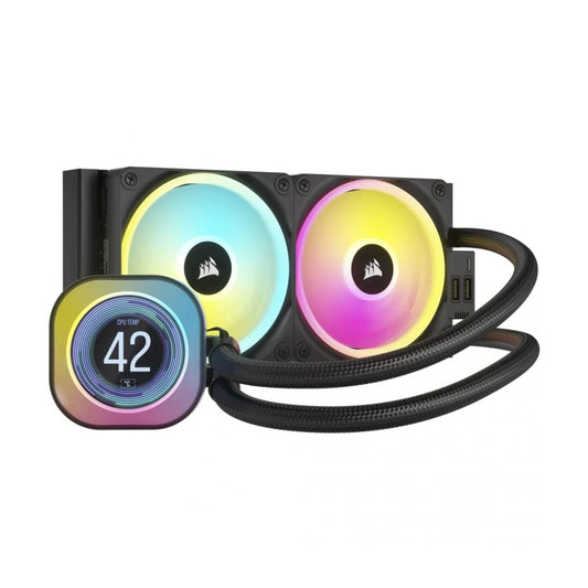 VENTILADOR P/CPU CORSAIR (CW-9061007-WW) ICUE LINK H100I LCD AIO,240MM,ENFRIAMIENTO LIQUIDO,NEGRO