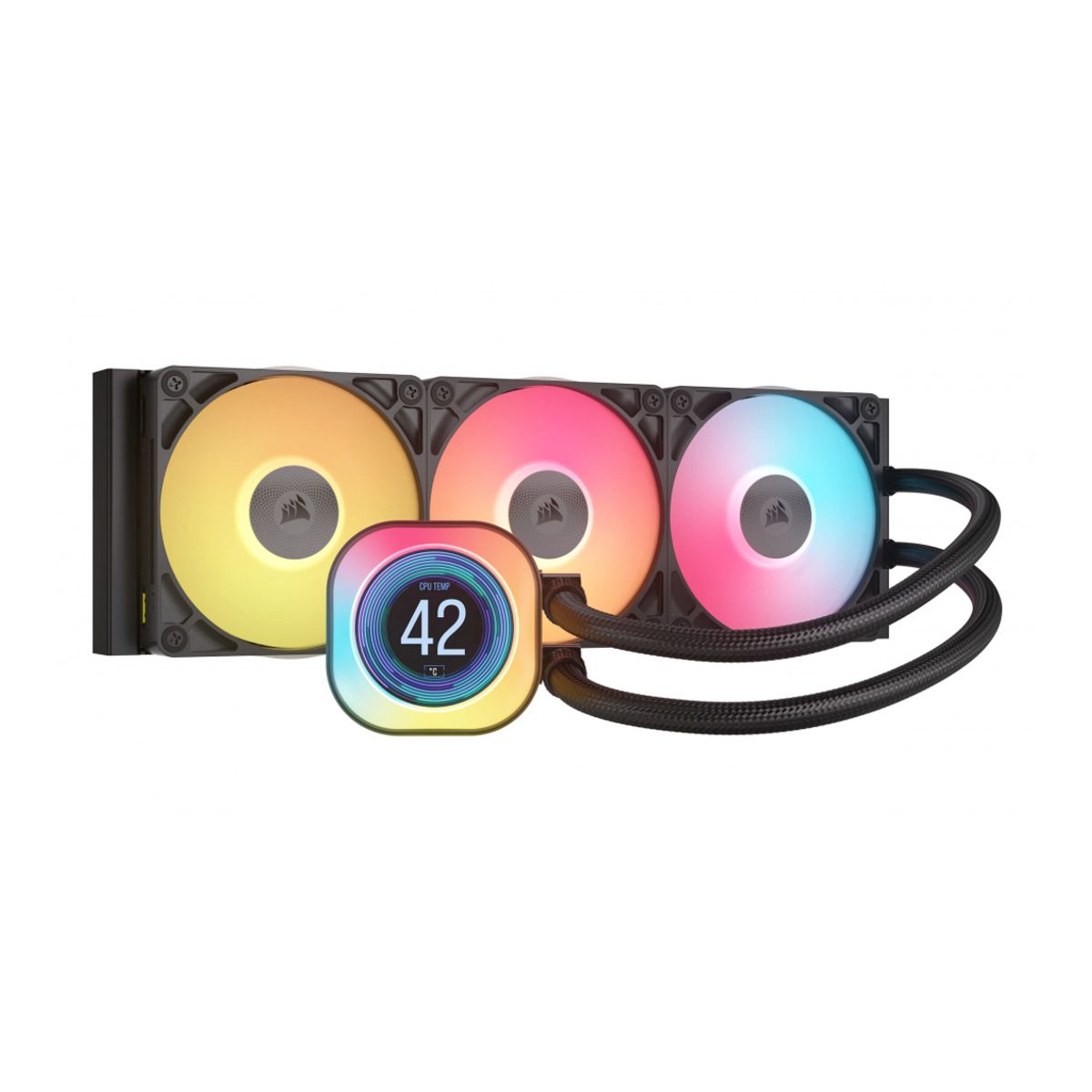 VENTILADOR P/CPU CORSAIR (CW-9061023-WW) ICUE LINK H150I LCD AIO,360MM,ENFRIAMIENTO LIQUIDO,NEGRO