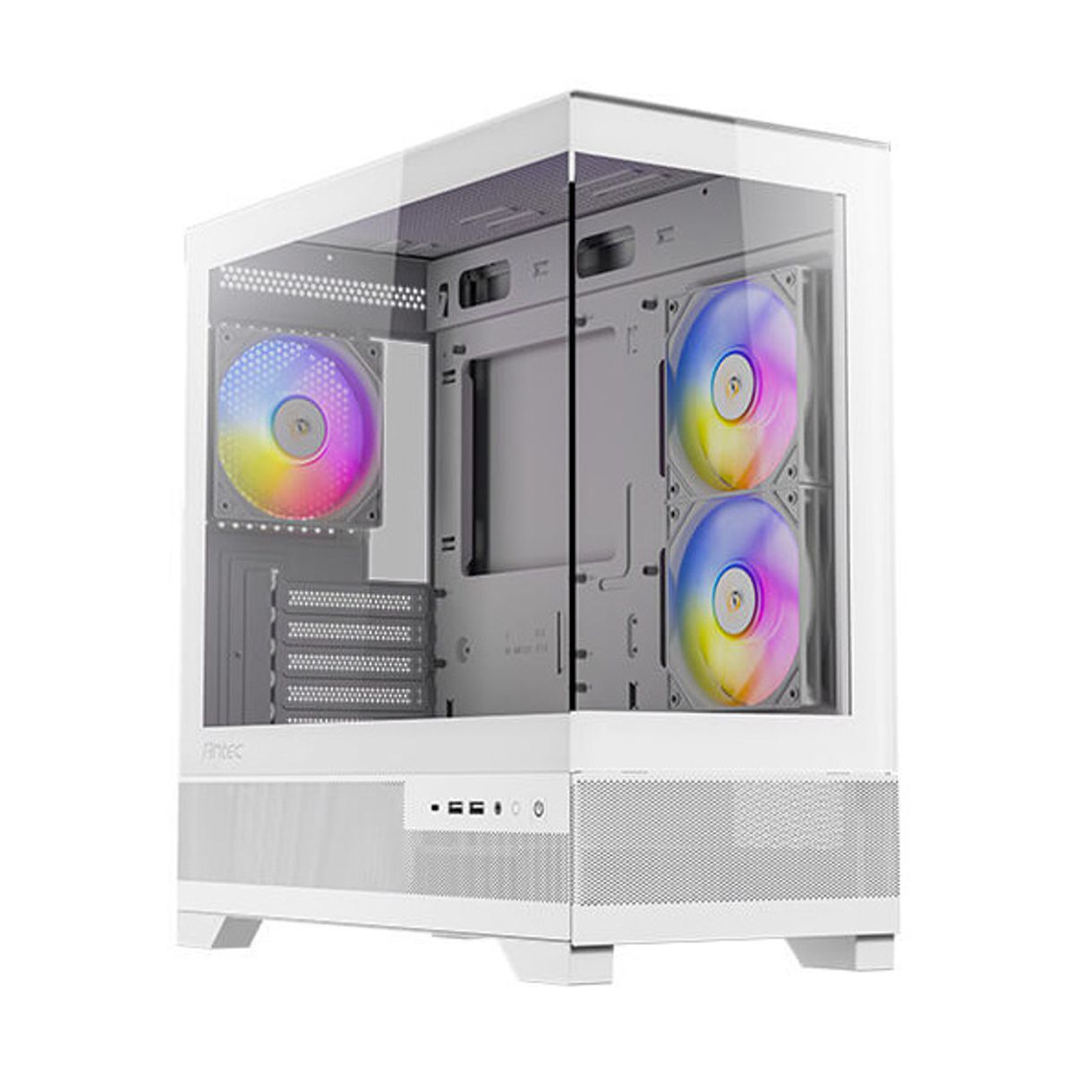 GABINETE ANTEC (CX500M ARGB WHITE) MINI TORRE,MICRO-ATX,CRISTAL,S/FUENTE,3*FAN,1*USB-C,BLANCO
