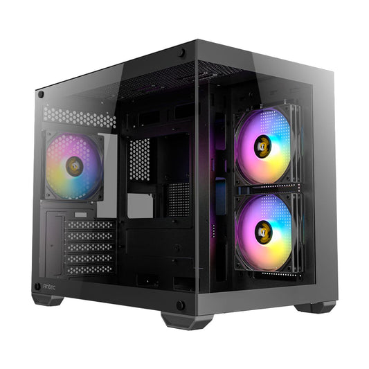 GABINETE ANTEC (CX600M ARGB_B) MINI TOWER MICRO-ATX,CRISTAL,S/FUENTE,3*FAN,1*USB-C,1*USB 3.0,NEGRO