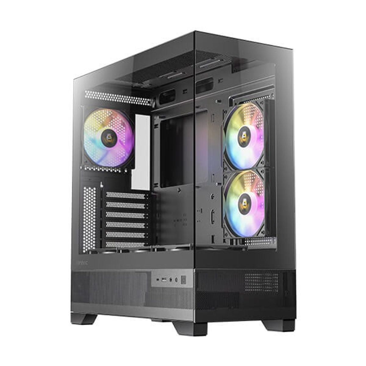 GABINETE ANTEC (CX700 ARGB) MEDIA TORRE ATX,CRISTAL,S/FUENTE,3*FAN,1*USB-C,1*USB 3.0,NEGRO