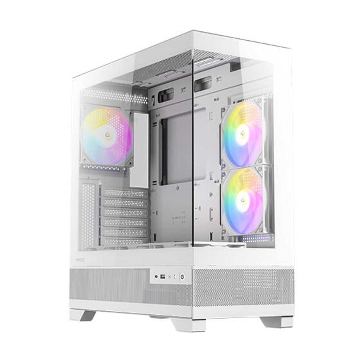 GABINETE ANTEC (CX700 ARGB WHITE) MEDIA TORRE ATX,CRISTAL,S/FUENTE,3*FAN,1*USB-C,1*USB 3.0,BLANCO