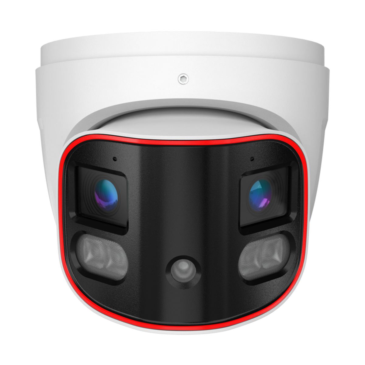 Camara Domo panoramica IP 8 MP - Lente 2.8mm (180deg), de dia detecta hasta 20 mts, IR hasta 20 mts, LED hibrido, DDA2, Microfono incorporado, WDR, IP67