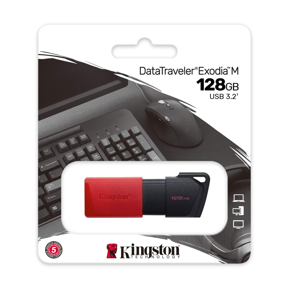 MEMORIA USB KINGSTON (DTXM/128GB) 128GB DATA TRAVELER EXODIA M, PLASTICA, ROJO USB 3.0