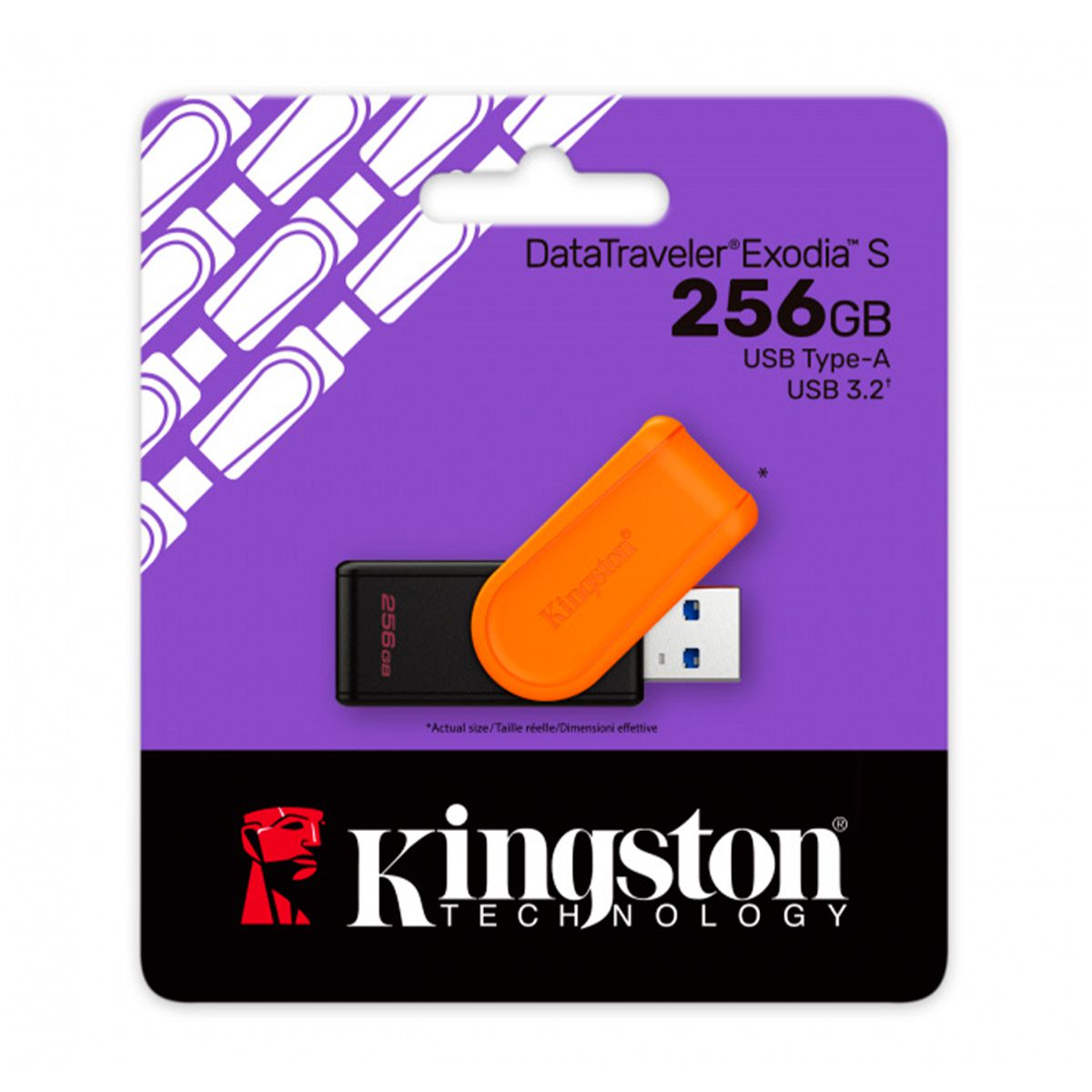 MEMORIA USB KINGSTON (DTXS/256GB) 256GB DATA TRAVELER EXODIA S, PLASTICA, NEGRO/NARANJA USB-A 3.0