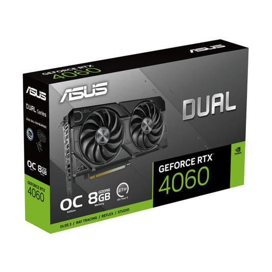 TARJETA DE VIDEO ASUS (DUAL-RTX4060-O8G-EVO) DDR6, 128BIT,PCI-E 4.0,HDMI 2.1,3*DP1.4A,DUAL FAN