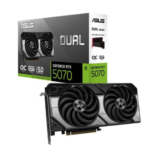 TARJETA DE VIDEO ASUS (DUAL-RTX5070-O12G) 192BIT, PCI-E 5.0,HDMI,3*DP,DUAL FAN