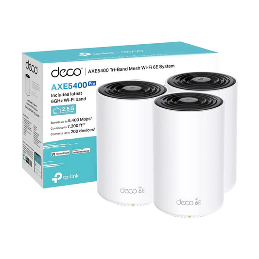 SISTEMA WIFI MESH TP-LINK DECO XE75(3-PACK)  PARA CONEXIONES EN TODO EL HOGAR - 