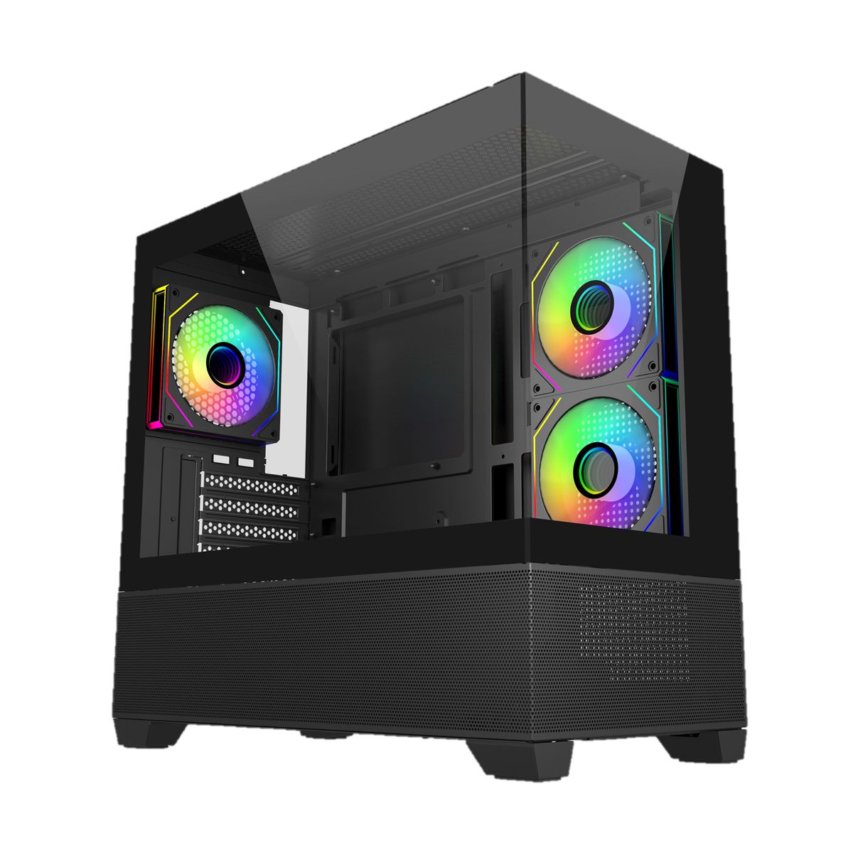 GABINETE COOLER MASTER (E490-KHNN-S00) ELITE 490,VIDRIO TEMP,M-ATX,3*FAN,S/FUENTE,1 X USB TIPO C