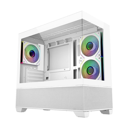 GABINETE COOLER MASTER (E490-WHNN-S00) ELITE 490,VIDRIO TEMP,M-ATX,3*FAN,S/FUENTE,1 X USB TIPO C