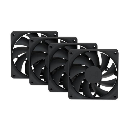 VENTILADOR P/GABINETE HYTE (FAN-HYTE-FA12-BB-4) FA12 120MM PWM FAN 4 PACK,PITCH BLACK/NEGRO