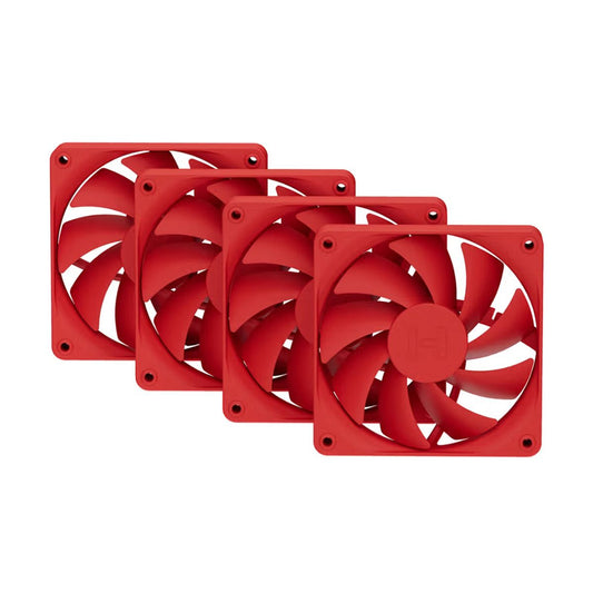 VENTILADOR P/GABINETE HYTE (FAN-HYTE-FA12-RR-4) FA12 120MM PWM FAN 4 PACK,WILD CHERRY/ROJO