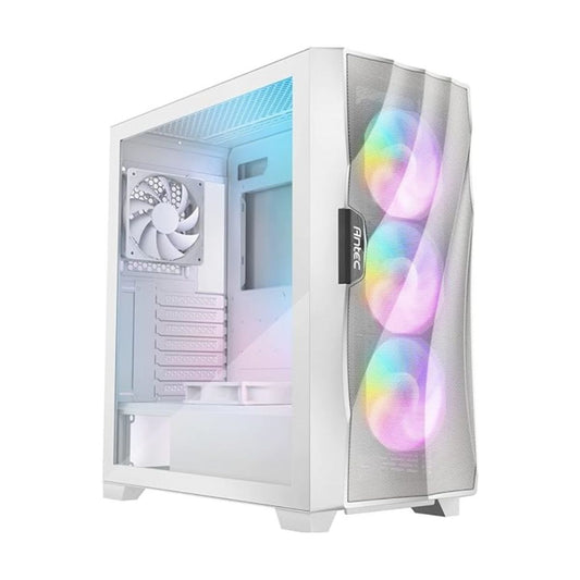 GABINETE ANTEC (FLUX WHITE) FLUX MEDIA TORRE,E-ATX,CRISTAL/MADERA,S/FUENTE,5*FAN,1*USB-C,BLANCO