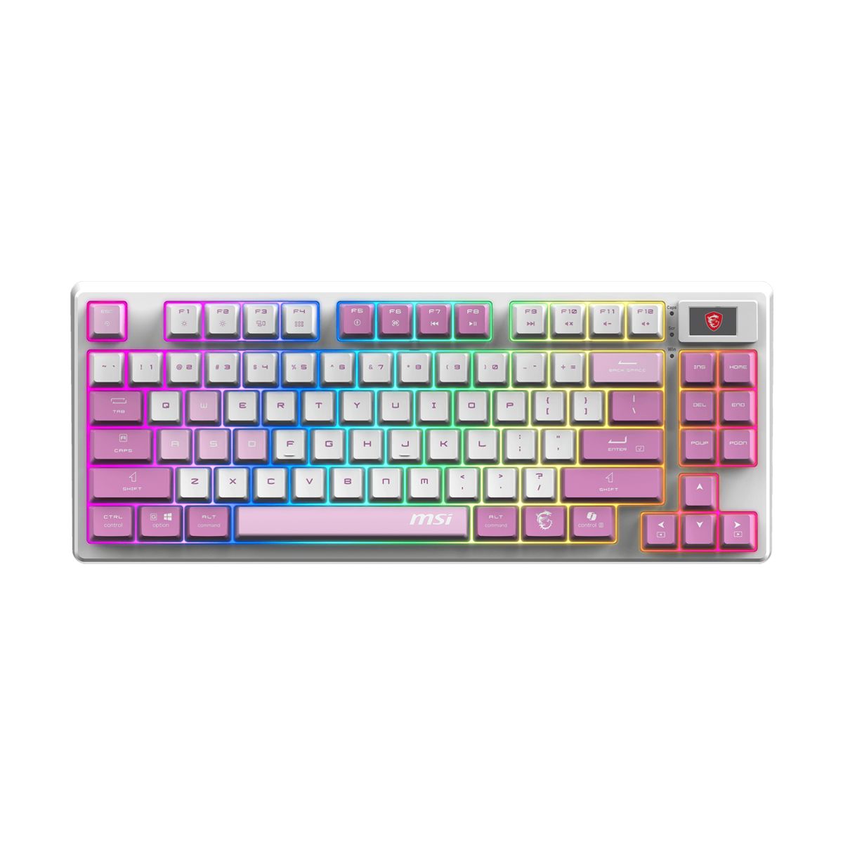 TECLADO MSI (FORGE GK600 TKL W VIOLET US) MECANICO INALAMBRICO,RGB, VIOLETA, COMPACTO 65