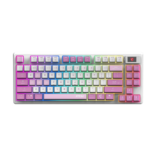 TECLADO MSI (FORGE GK600 TKL W VIOLET US) MECANICO INALAMBRICO,RGB, VIOLETA, COMPACTO 65