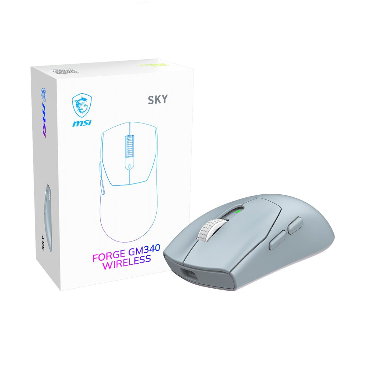 MOUSE MSI (FORGE GM340 W SKY)12000 DPI,6 BOTONES,WIRELESS, COLOR AZUL