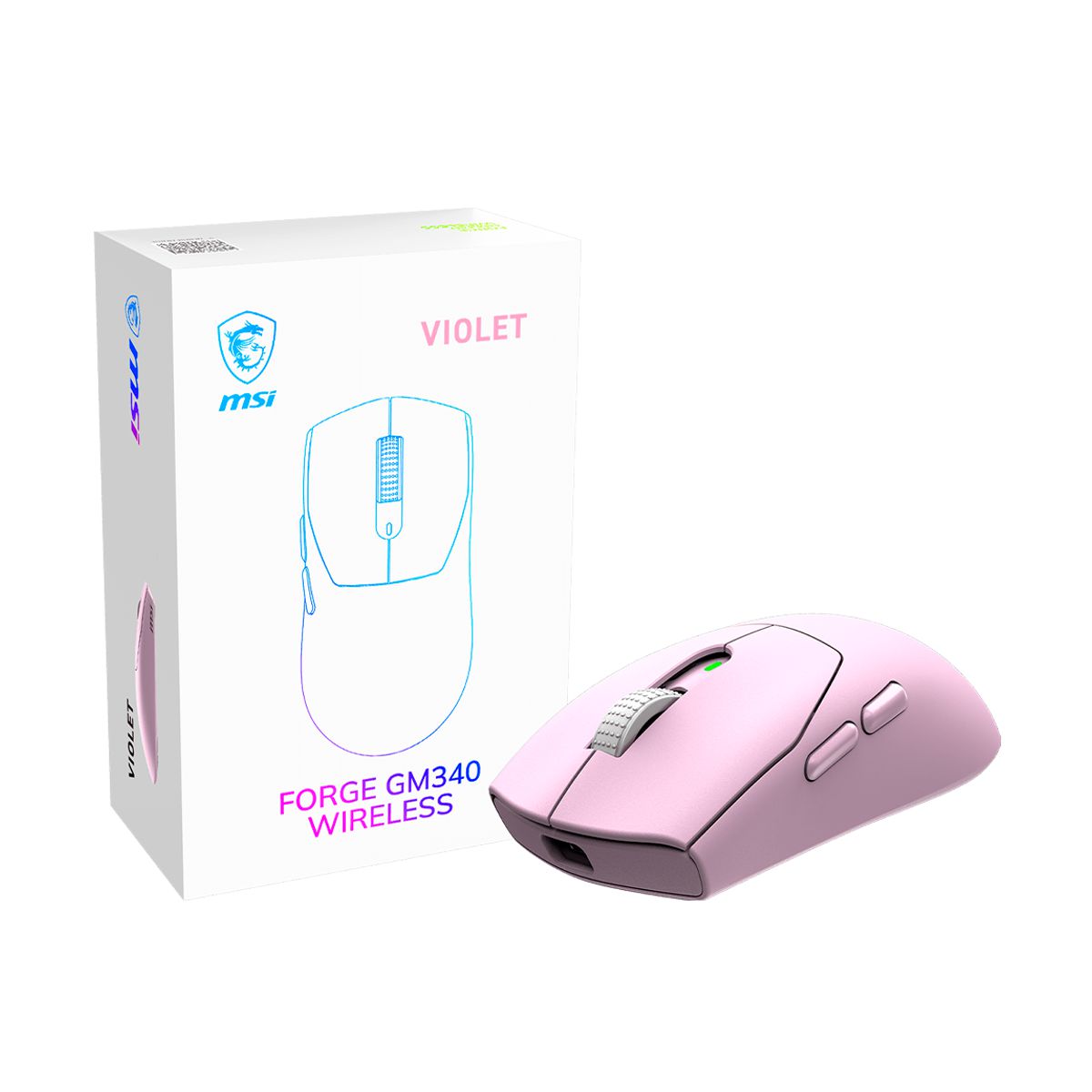 MOUSE MSI (FORGE GM340 W VIOLET)12000 DPI,6 BOTONES,WIRELESS, COLOR VIOLETA