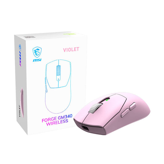 MOUSE MSI (FORGE GM340 W VIOLET)12000 DPI,6 BOTONES,WIRELESS, COLOR VIOLETA