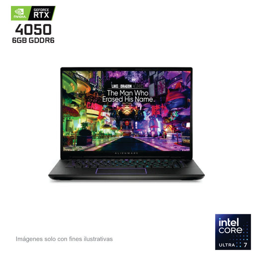 Laptop Gamer Dell Alienware m16 R2, 16", Intel Core Ultra 7 155H, NVIDIA GeForce RTX 4050, 16GB, 1TB SSD, Windows 11 Home