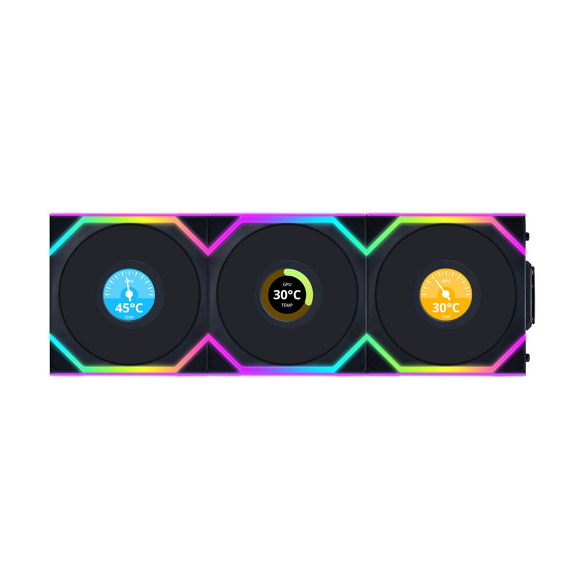 VENTILADOR LIAN LI UNIFAN SL BLACK WIRELESS LCD 120MM ARGB 