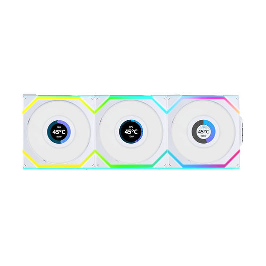 VENTILADOR LIAN LI UNIFAN SL WHITE WIRELESS LCD 120MM ARGB 