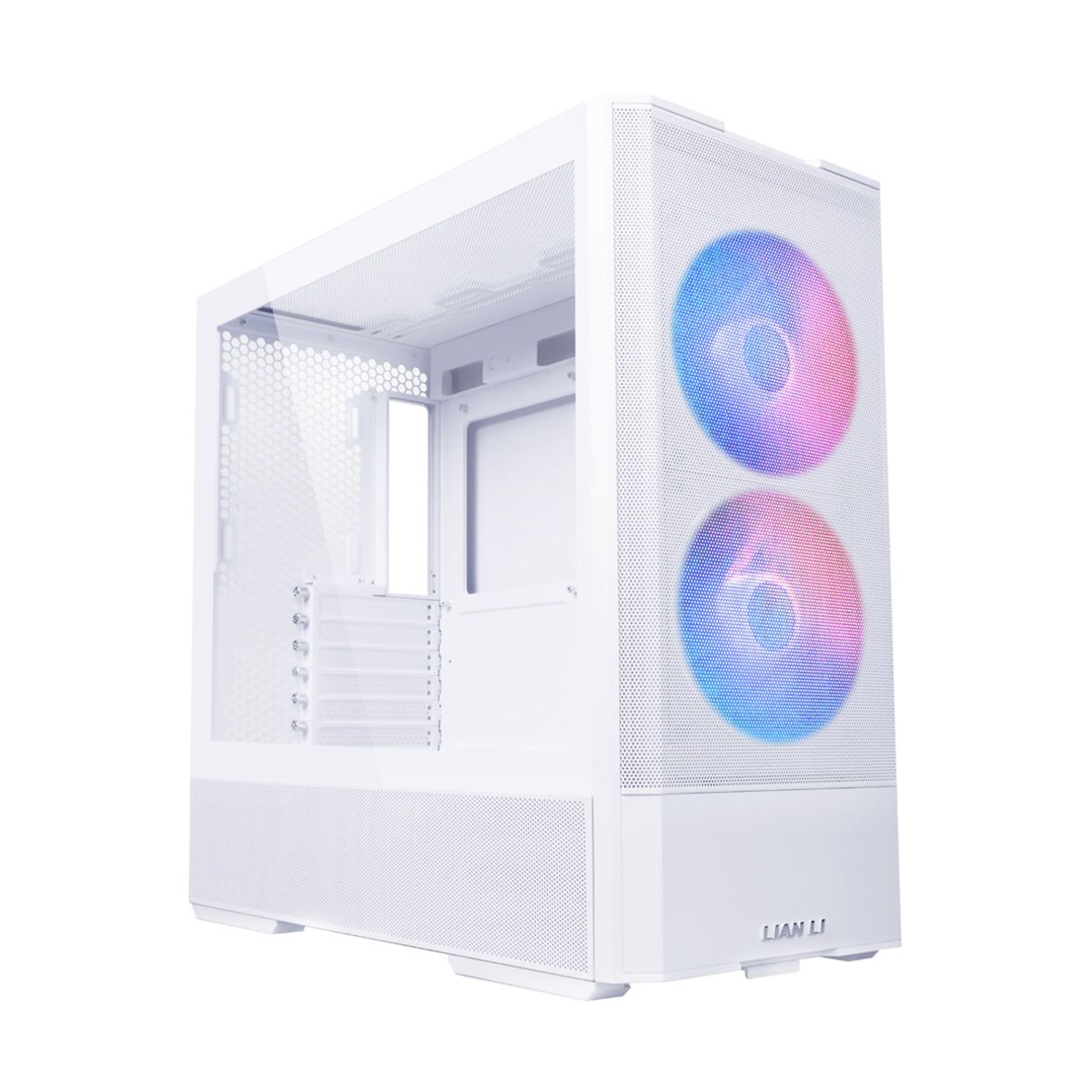 GABINETE LIAN LI  LANCOOL 207 WHITE  2 VENT ARGB 140MM  2 VENT PWM 120MM CRIST TEMP MALLA MATX / ATX