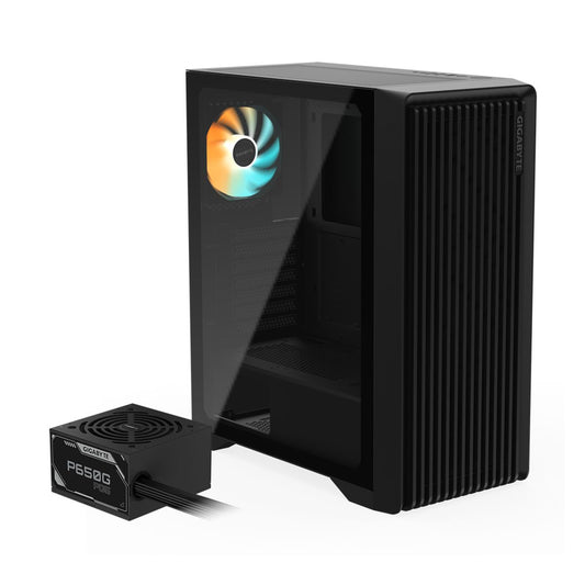 GABINETE GIGABYTE (GB-C103GP65G5) C103,MICRO ATX,FUENTE 650W GOLD,1 FAN,PANEL IZQ CRISTAL,NEGRO