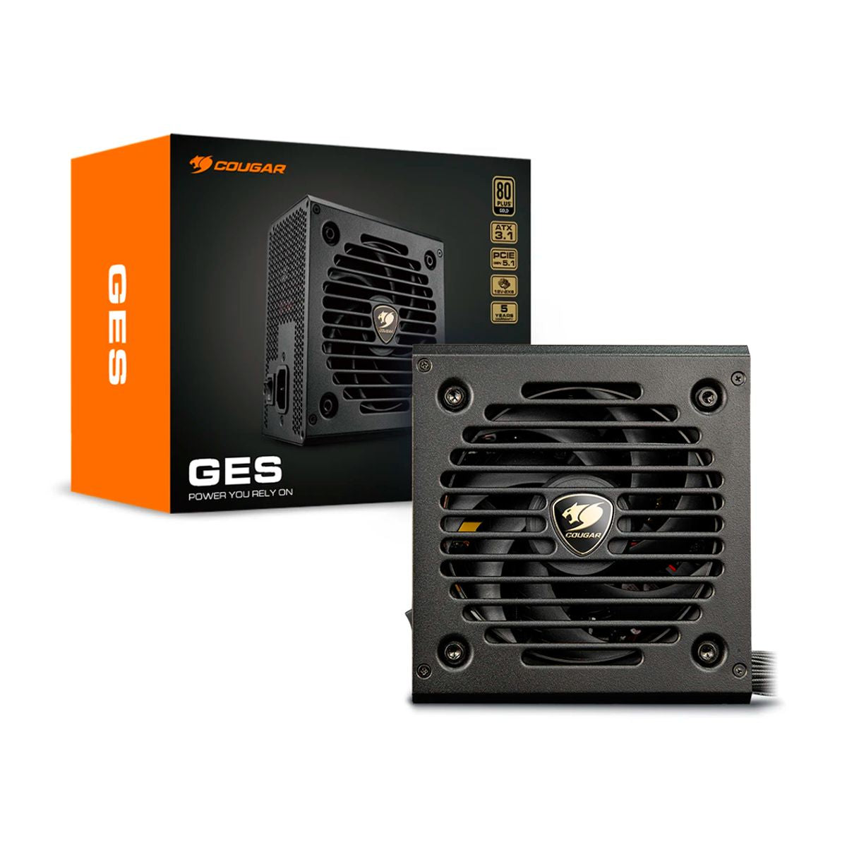 FUENTE DE PODER COUGAR GES 850 (GES 850 ATX 3.1) 850W,PCI-E GEN5,16PINS,80 PLUS GOLD,NEGRO