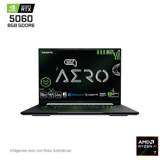 LAPTOP GIGABYTE 16" (GIGABYTE AERO X16 1VH93LAC94DH) RYZEN AI 7 350,RTX5060,16GB DDR5,165HZ,SSD 1TB